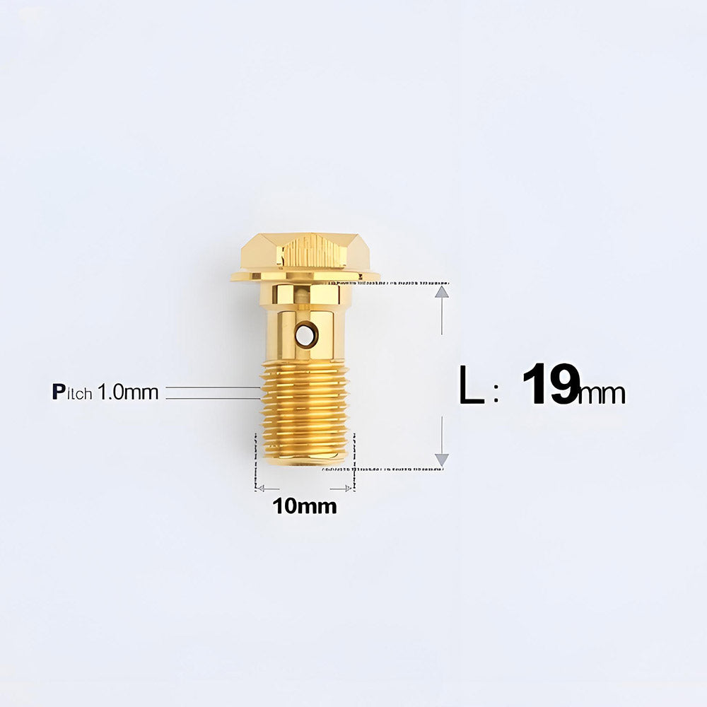 M10 x 19mm Titanium Single Banjo Bolt – 1.0mm for Brembo RCS / RCS Corsa Corta