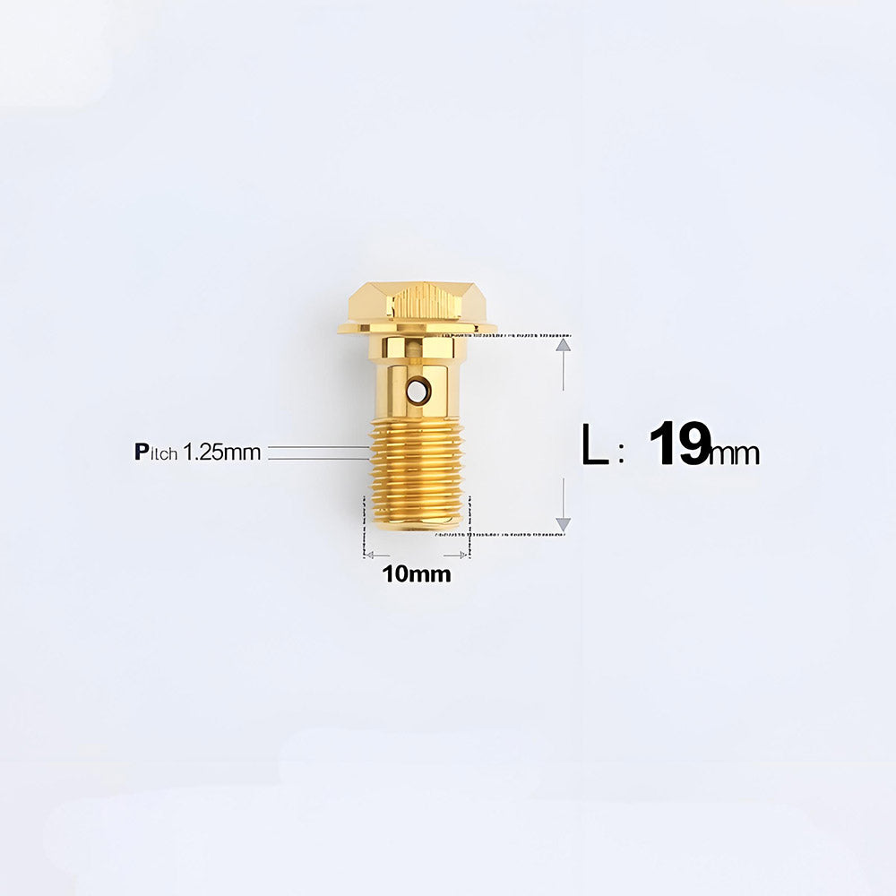 M10 x 19mm Titanium Single Banjo Bolt – 1.25mm Thread Pitch