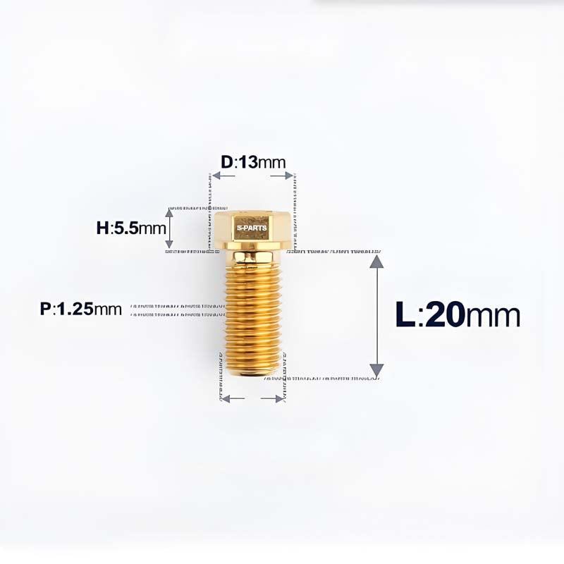 M10x20-55mm Titanium Bolts with 1.25mm Pitch For Motorcycle