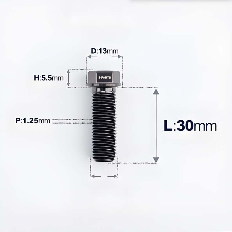 M10x20-55mm Titanium Bolts with 1.25mm Pitch For Motorcycle