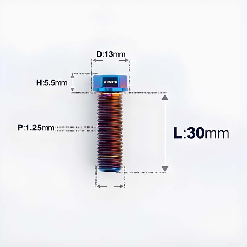 M10x20-55mm Titanium Bolts with 1.25mm Pitch For Motorcycle