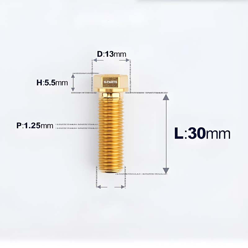 M10x20-55mm Titanium Bolts with 1.25mm Pitch For Motorcycle