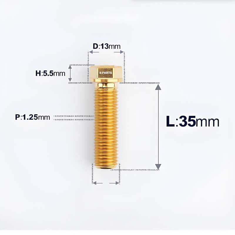 M10x20-55mm Titanium Bolts with 1.25mm Pitch For Motorcycle