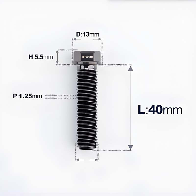 M10x20-55mm Titanium Bolts with 1.25mm Pitch For Motorcycle