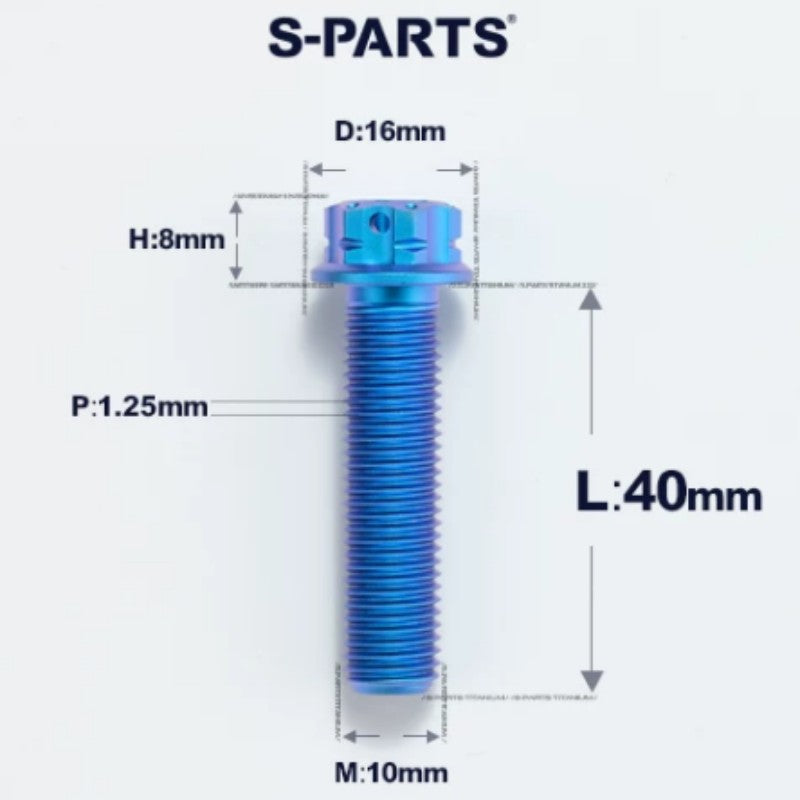 M10x12-40mm Titanium Motorcycle Bolts with 1.25mm Pitch
