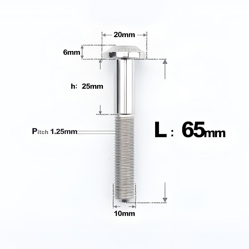 M10x20-65mm Titanium Torx Bolts with 1.5mm Pitch For Motorcycle