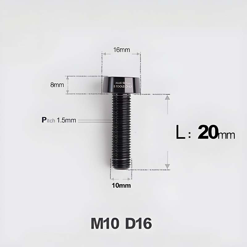 M10xL20-80mm Titanium 1.5mm Thread Security Bolt for Brembo Caliper Mounting D16