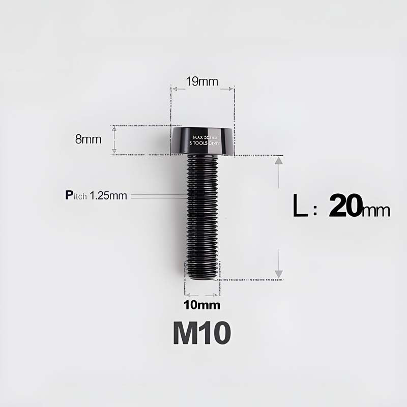 M10xL20-80mm Titanium 1.25mm Thread Security Bolt for Brembo Caliper Mounting D19
