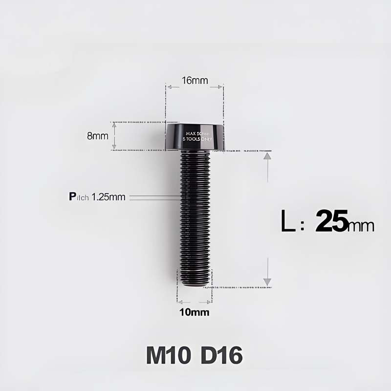 M10xL20-80mm Titanium 1.25mm Thread Security Bolt for Brembo Caliper Mounting D16