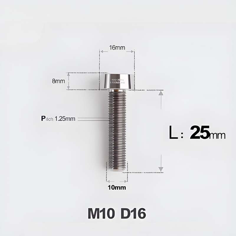 M10xL20-80mm Titanium 1.25mm Thread Security Bolt for Brembo Caliper Mounting D16