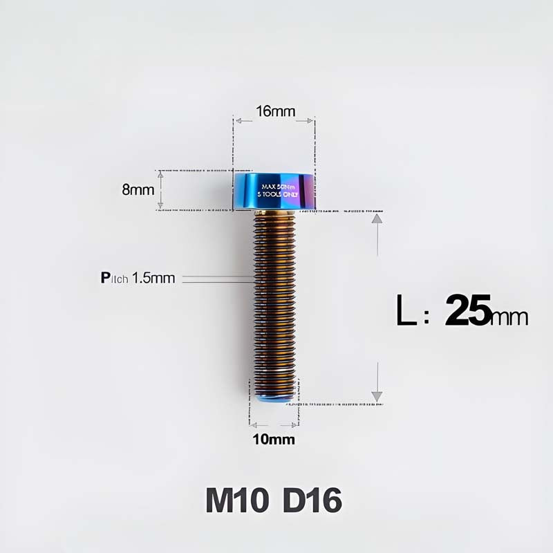 M10xL20-80mm Titanium 1.5mm Thread Security Bolt for Brembo Caliper Mounting D16