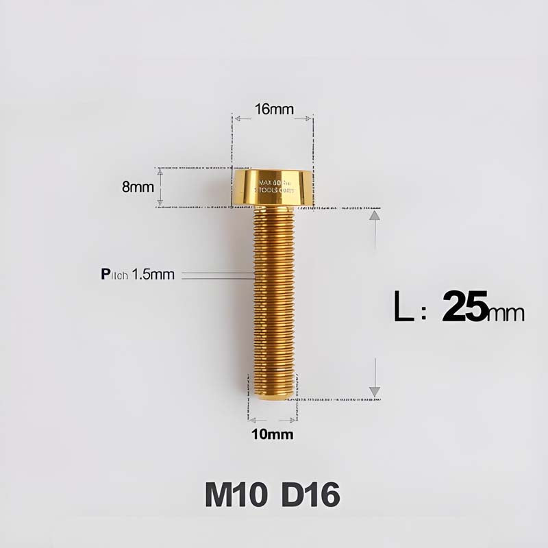 M10xL20-80mm Titanium 1.5mm Thread Security Bolt for Brembo Caliper Mounting D16
