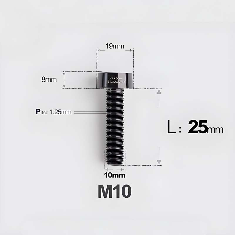M10xL20-80mm Titanium 1.25mm Thread Security Bolt for Brembo Caliper Mounting D19