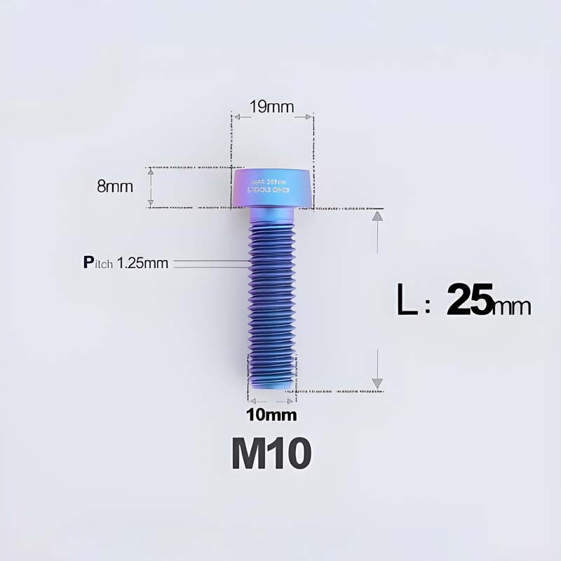 M10xL20-80mm Titanium 1.25mm Thread Security Bolt for Brembo Caliper Mounting D19