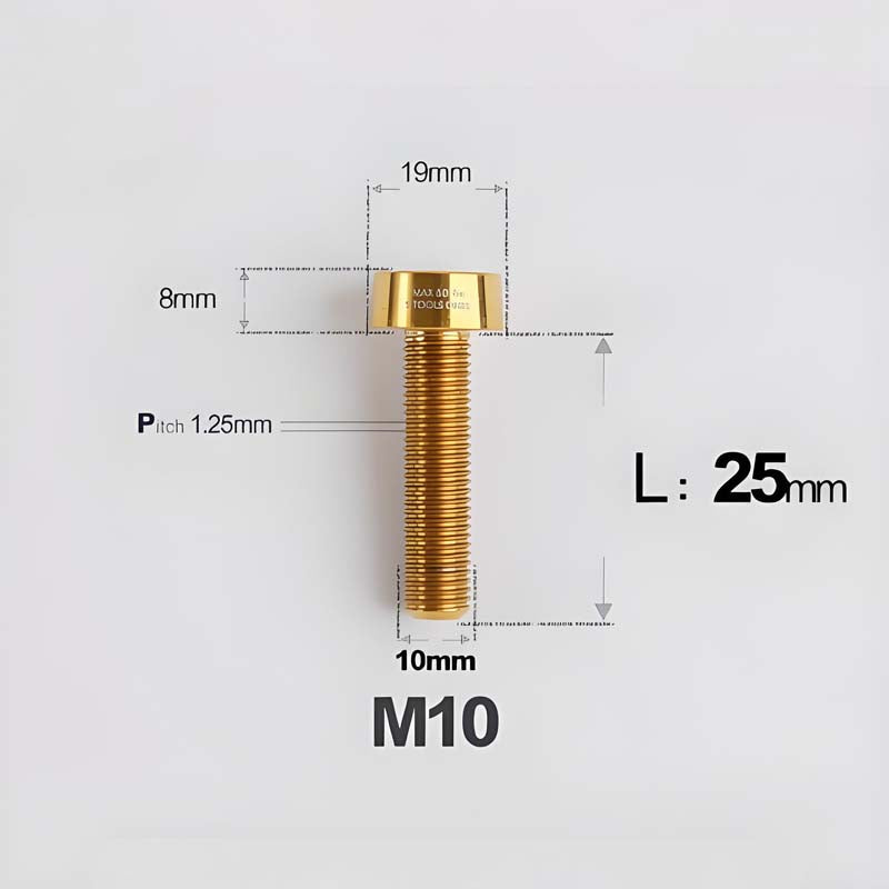 M10xL20-80mm Titanium 1.25mm Thread Security Bolt for Brembo Caliper Mounting D19