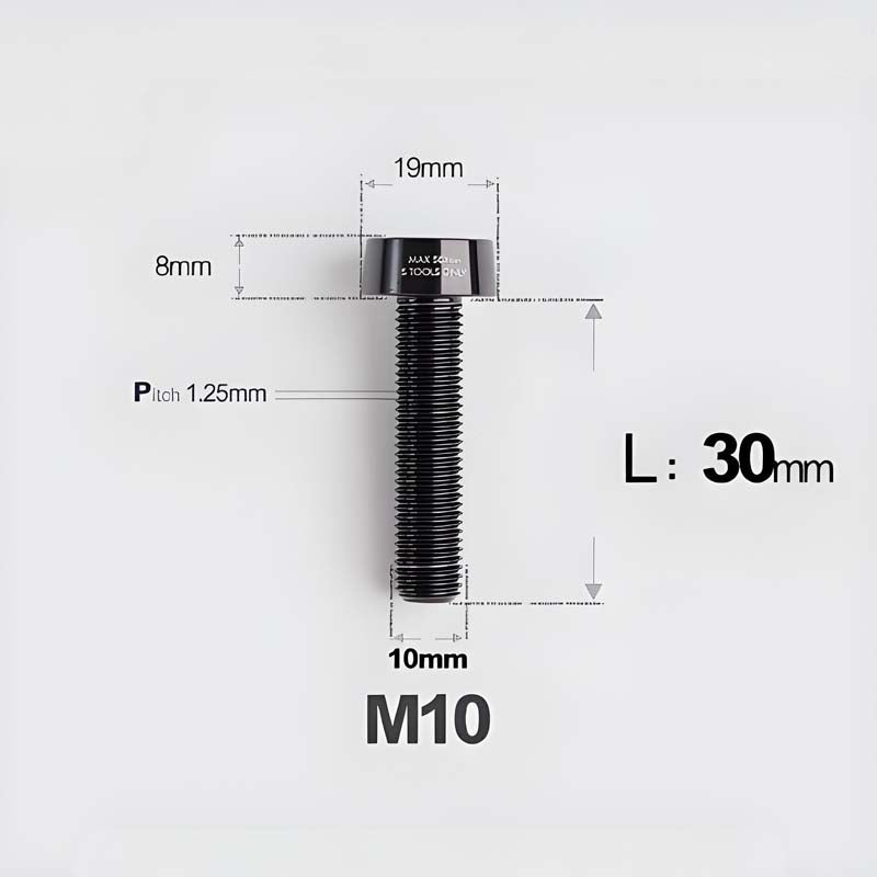 M10xL20-80mm Titanium 1.25mm Thread Security Bolt for Brembo Caliper Mounting D19