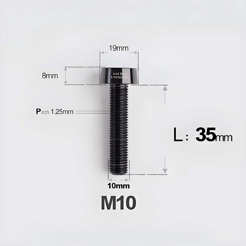 M10xL20-80mm Titanium 1.25mm Thread Security Bolt for Brembo Caliper Mounting D19