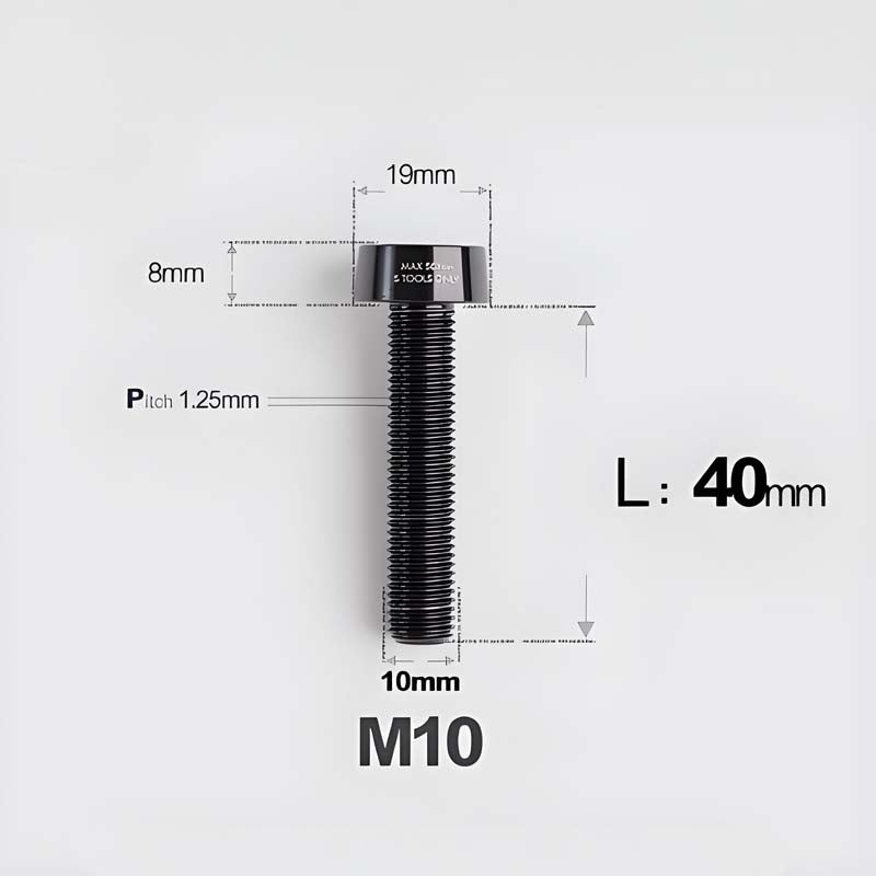 M10xL20-80mm Titanium 1.25mm Thread Security Bolt for Brembo Caliper Mounting D19