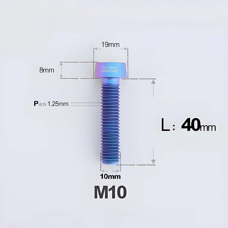 M10xL20-80mm Titanium 1.25mm Thread Security Bolt for Brembo Caliper Mounting D19