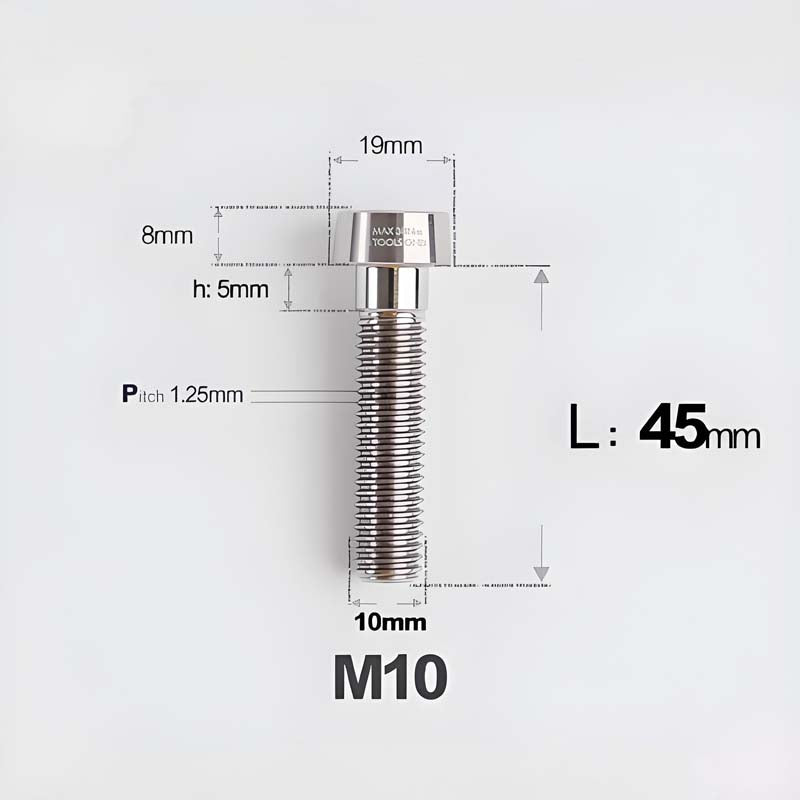 M10xL20-80mm Titanium 1.25mm Thread Security Bolt for Brembo Caliper Mounting D19