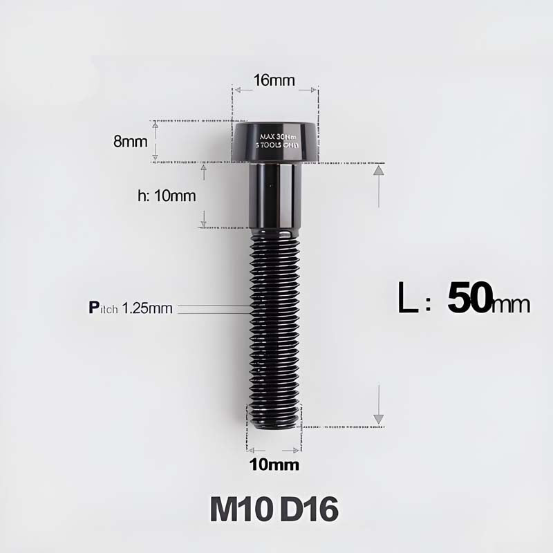 M10xL20-80mm Titanium 1.25mm Thread Security Bolt for Brembo Caliper Mounting D16