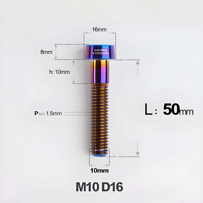 M10xL20-80mm Titanium 1.5mm Thread Security Bolt for Brembo Caliper Mounting D16
