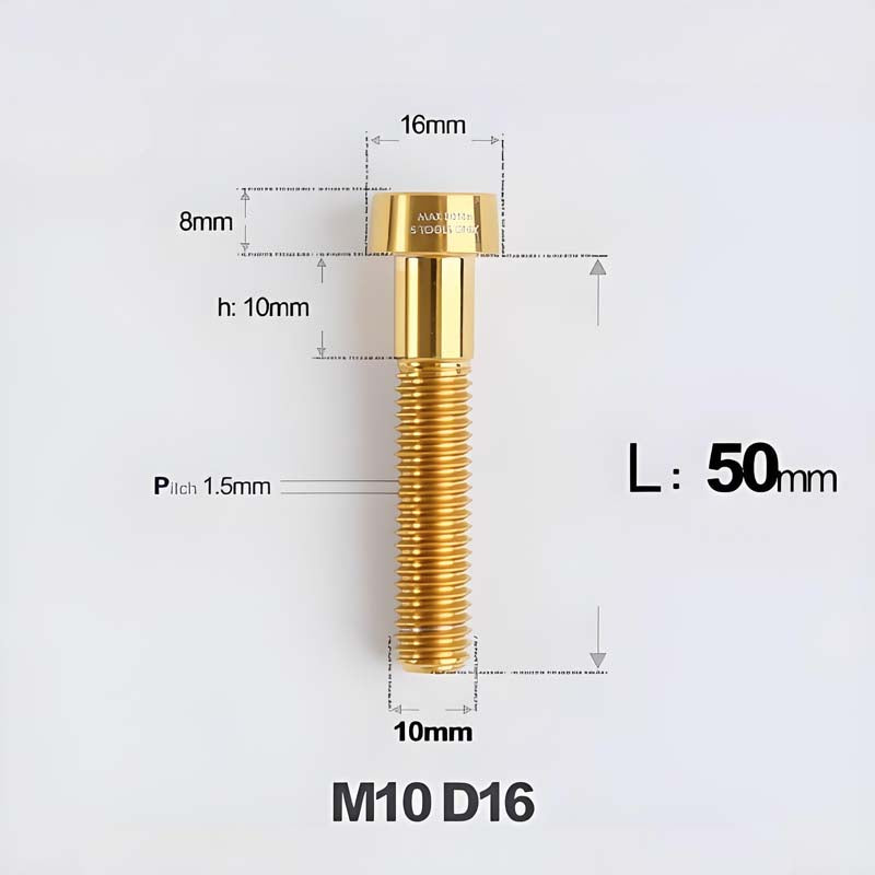 M10xL20-80mm Titanium 1.5mm Thread Security Bolt for Brembo Caliper Mounting D16
