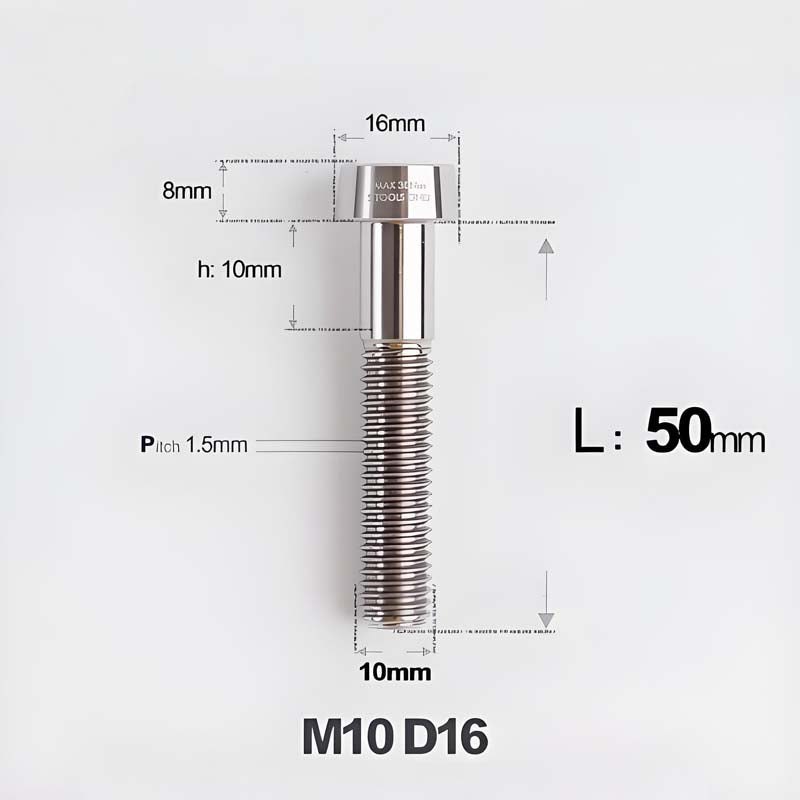 M10xL20-80mm Titanium 1.5mm Thread Security Bolt for Brembo Caliper Mounting D16