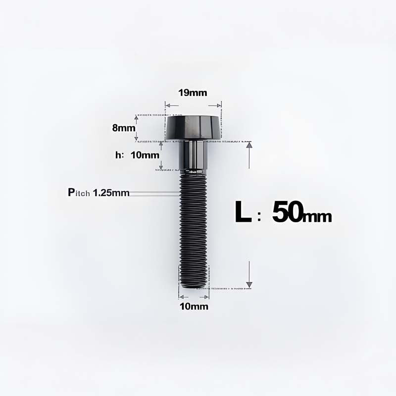 M10xL20-80mm Titanium 1.25mm Thread Security Bolt for Brembo Caliper Mounting D19