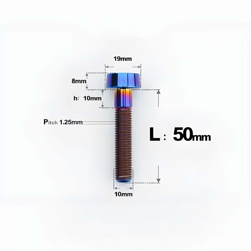 M10xL20-80mm Titanium 1.25mm Thread Security Bolt for Brembo Caliper Mounting D19