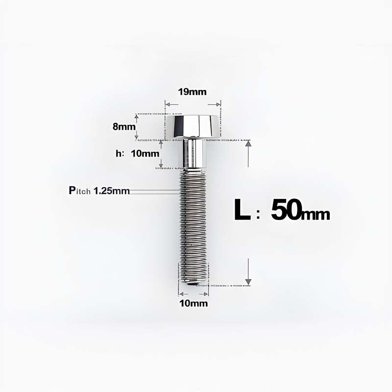 M10xL20-80mm Titanium 1.25mm Thread Security Bolt for Brembo Caliper Mounting D19