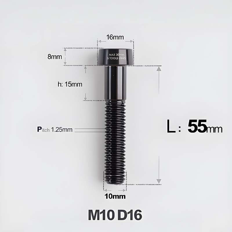 M10xL20-80mm Titanium 1.25mm Thread Security Bolt for Brembo Caliper Mounting D16