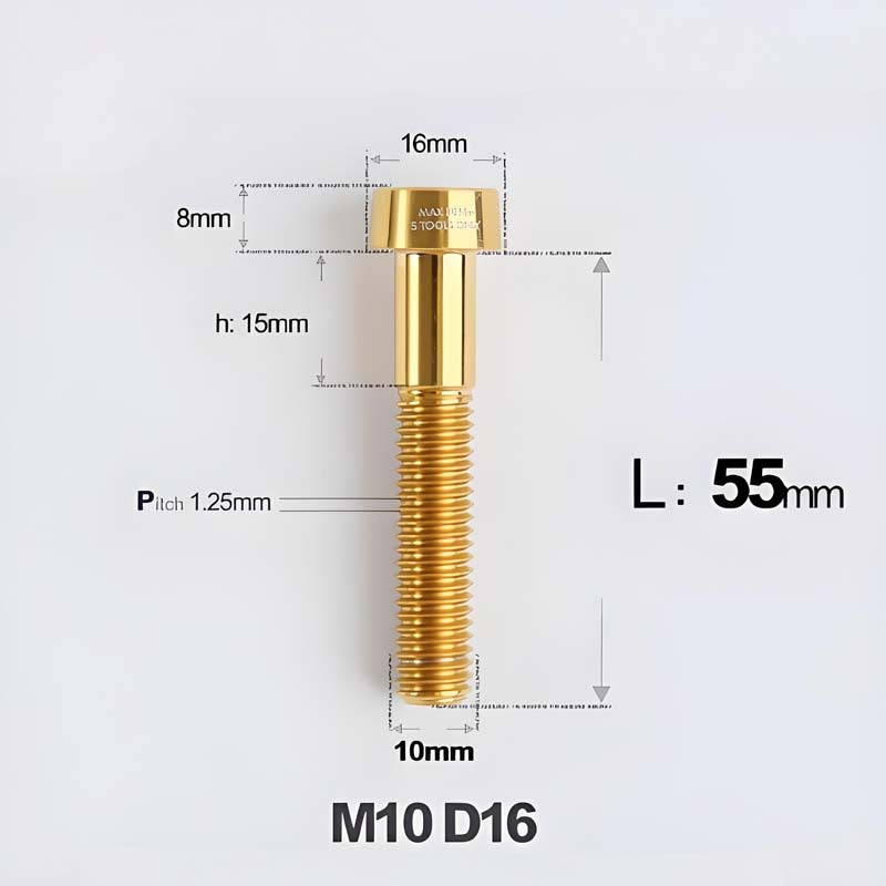 M10xL20-80mm Titanium 1.25mm Thread Security Bolt for Brembo Caliper Mounting D16