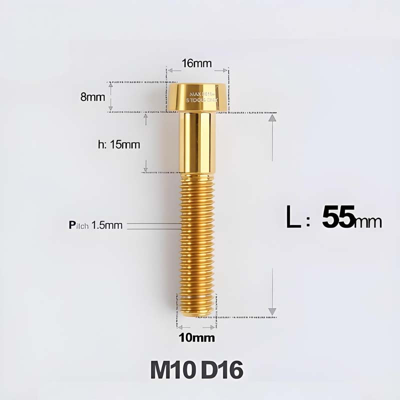 M10xL20-80mm Titanium 1.5mm Thread Security Bolt for Brembo Caliper Mounting D16
