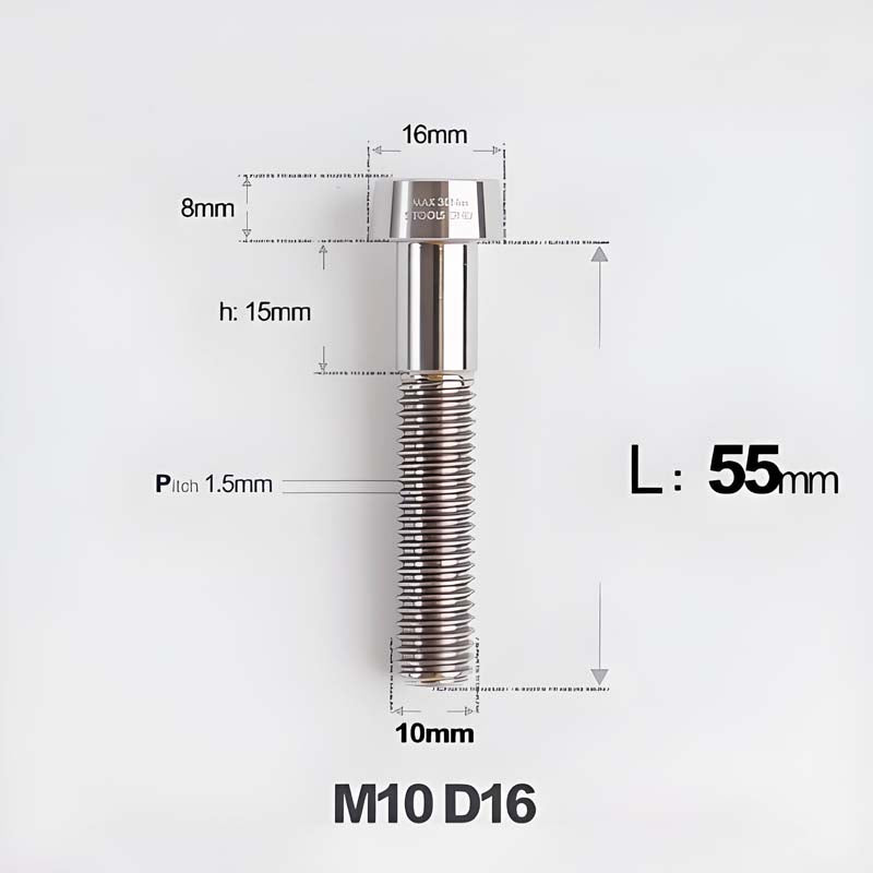 M10xL20-80mm Titanium 1.5mm Thread Security Bolt for Brembo Caliper Mounting D16