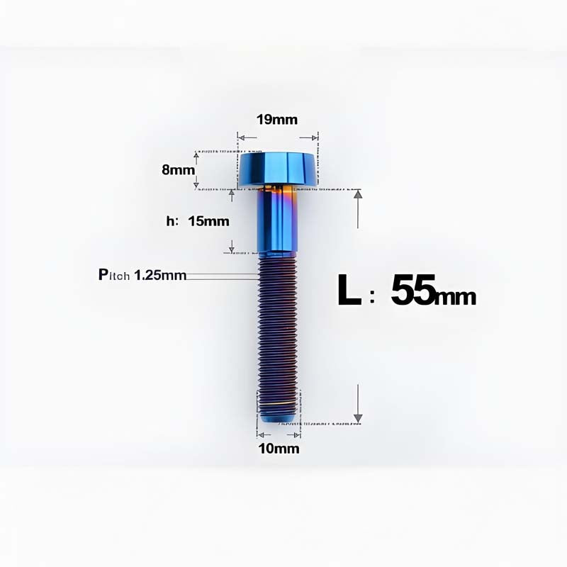 M10xL20-80mm Titanium 1.25mm Thread Security Bolt for Brembo Caliper Mounting D19