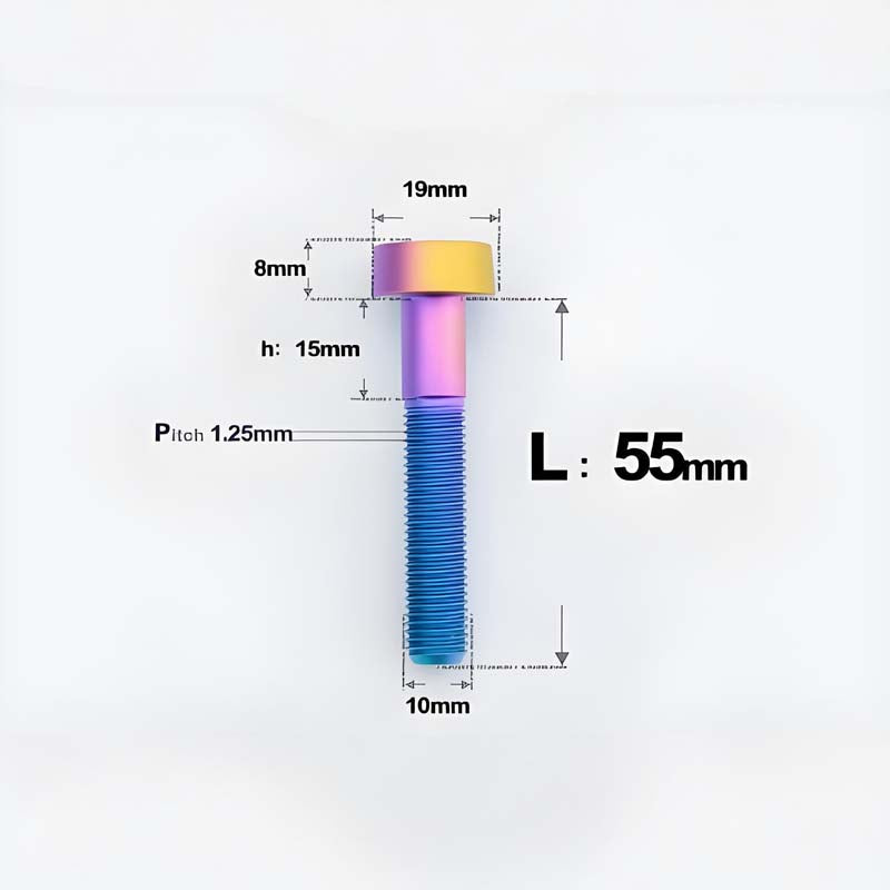 M10xL20-80mm Titanium 1.25mm Thread Security Bolt for Brembo Caliper Mounting D19