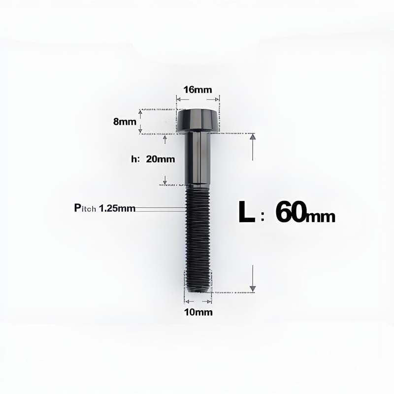 M10xL20-80mm Titanium 1.25mm Thread Security Bolt for Brembo Caliper Mounting D16