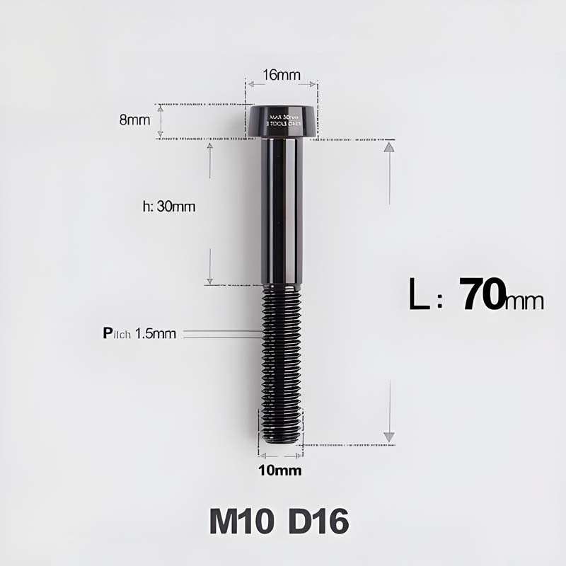 M10xL20-80mm Titanium 1.5mm Thread Security Bolt for Brembo Caliper Mounting D16
