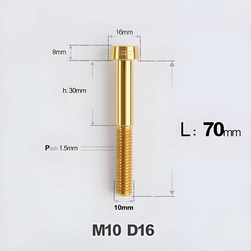 M10xL20-80mm Titanium 1.5mm Thread Security Bolt for Brembo Caliper Mounting D16