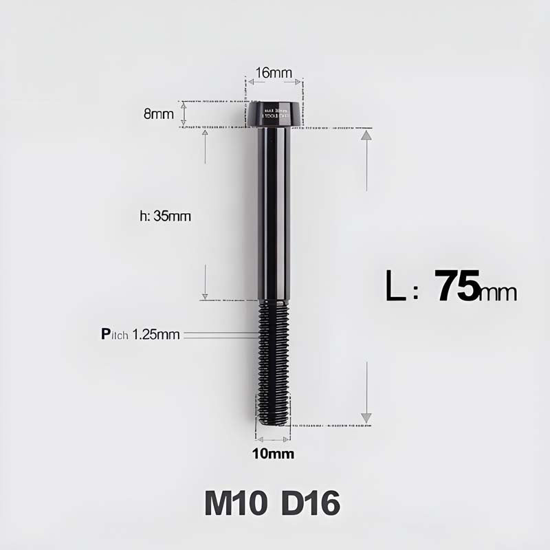 M10xL20-80mm Titanium 1.25mm Thread Security Bolt for Brembo Caliper Mounting D16