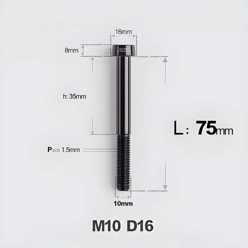 M10xL20-80mm Titanium 1.5mm Thread Security Bolt for Brembo Caliper Mounting D16