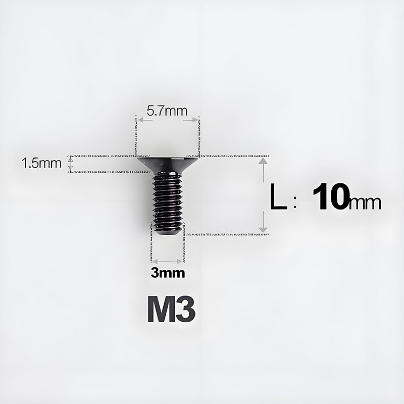 M3x6-30mm Titanium Flat Head Bolts Countersunk Ti Bolts For Road Bike