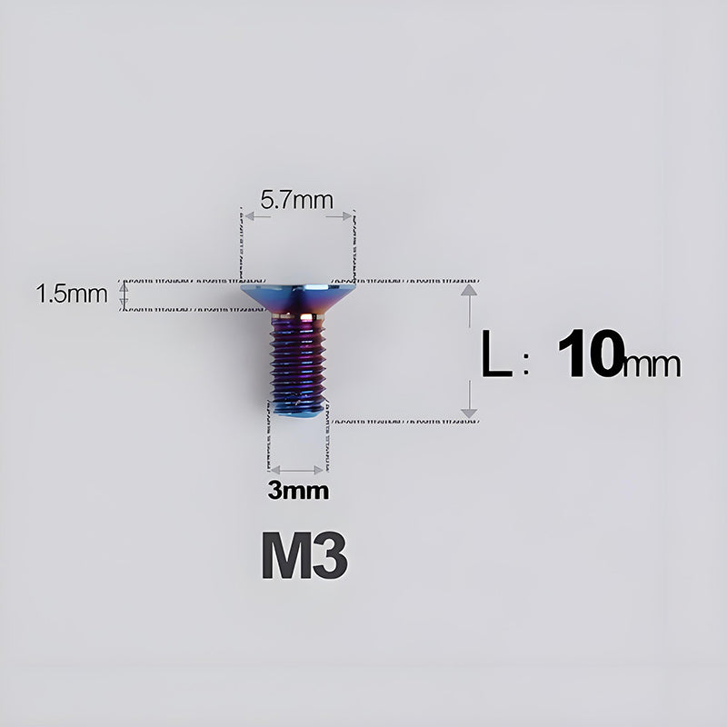 M3x6-30mm Titanium Flat Head Bolts Countersunk Ti Bolts For Road Bike