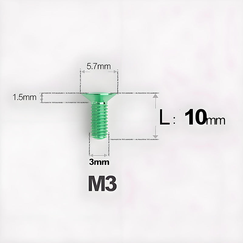 M3x6-30mm Titanium Flat Head Bolts Countersunk Ti Bolts For Road Bike