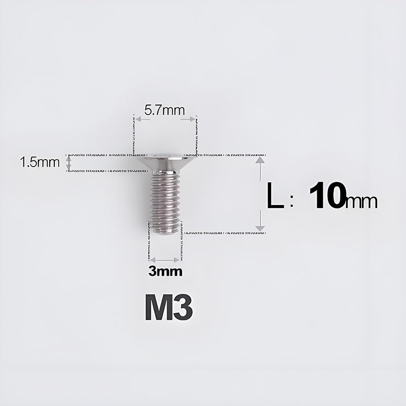 M3x6-30mm Titanium Flat Head Bolts Countersunk Ti Bolts For Road Bike