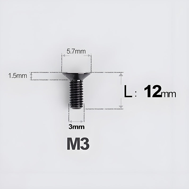 M3x6-30mm Titanium Flat Head Bolts Countersunk Ti Bolts For Road Bike