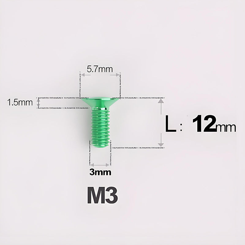M3x6-30mm Titanium Flat Head Bolts Countersunk Ti Bolts For Road Bike