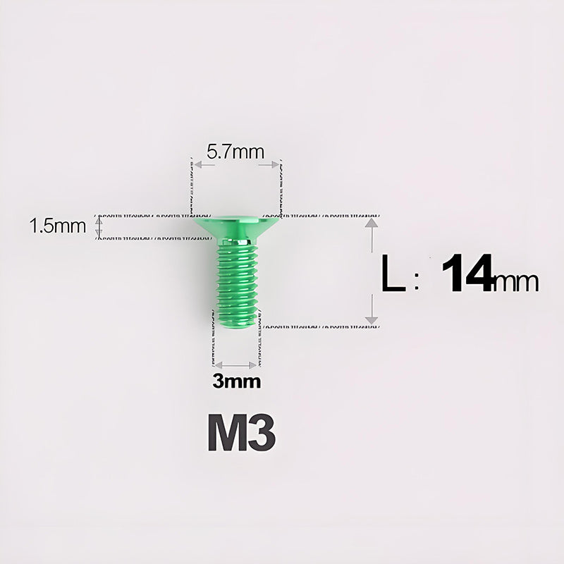 M3x6-30mm Titanium Flat Head Bolts Countersunk Ti Bolts For Road Bike