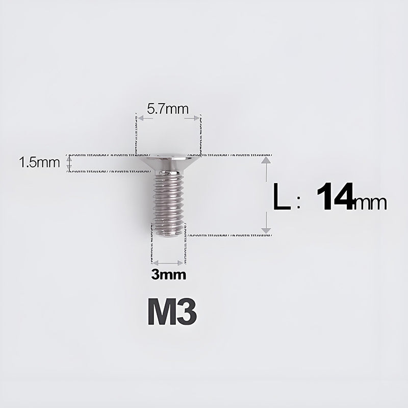 M3x6-30mm Titanium Flat Head Bolts Countersunk Ti Bolts For Road Bike